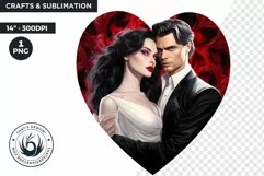 Valentine's day Sublimation - romantic Glam Couple Clipart Product Image 1