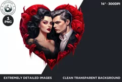 Valentine's day Sublimation - romantic Glam Couple Clipart Product Image 2