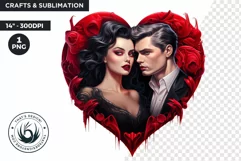 Valentine's day Sublimation - romantic Glam Couple Clipart Product Image 1