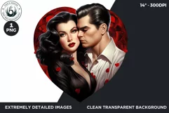 Valentine's day Sublimation - romantic Glam Couple Clipart Product Image 2