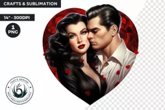 Valentine's day Sublimation - romantic Glam Couple Clipart Product Image 1