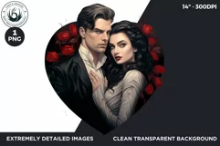 Valentine's day Sublimation - romantic Glam Couple Clipart Product Image 2