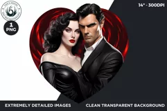 Valentine's day Sublimation - romantic Glam Couple Clipart Product Image 2