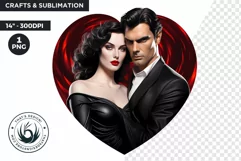 Valentine's day Sublimation - romantic Glam Couple Clipart Product Image 1