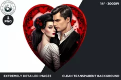 Valentine's day Sublimation - romantic Glam Couple Clipart Product Image 2