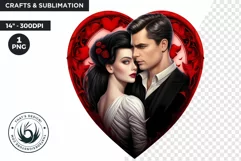 Valentine's day Sublimation - romantic Glam Couple Clipart Product Image 1