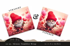 Cute Valentines Gnome Tumbler Wrap PNG | Valentine PNG Product Image 3