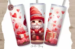 Cute Gnome Valentine Tumbler Wrap PNG | Valentine PNG Product Image 1