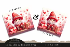 Cute Gnome Valentine Tumbler Wrap PNG | Valentine PNG Product Image 3