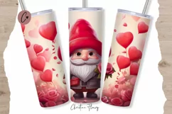 Valentine's Day Gnome Tumbler Wrap PNG | Valentine PNG Product Image 1