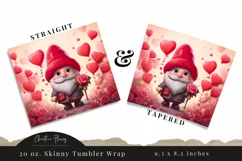 Valentine's Day Gnome Tumbler Wrap PNG | Valentine PNG Product Image 3