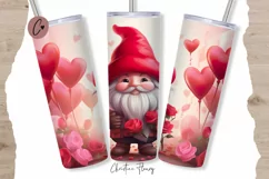 Cute Gnome Valentine Tumbler Wrap PNG | Valentine PNG Product Image 1
