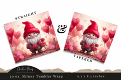 Cute Gnome Valentine Tumbler Wrap PNG | Valentine PNG Product Image 3