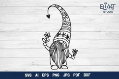 Valentine's Day Gnome with Hearts and Flowers SVG Cut File