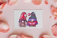 Happy Valentines Day Gnome Couple Sublimation Design, Valentine Clipart, Love Png, Hearts Png