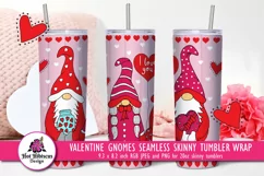 valentines day gnome skinny tumbler sublimation wrap