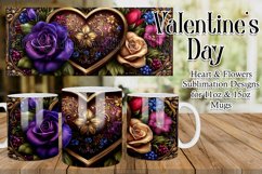 Valentine's Day Heart Mug, Sublimation Valentine Wrap, d1 Product Image 1