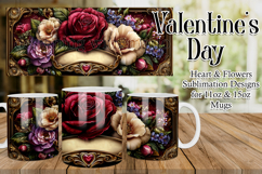 Valentine's Day Heart Mug, Sublimation Valentine Wrap, d10 Product Image 1
