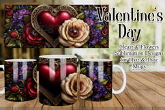 Valentine's Day Heart Mug, Sublimation Valentine Wrap, d12 Product Image 1