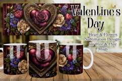 Valentine's Day Heart Mug, Sublimation Valentine Wrap, d14 Product Image 1