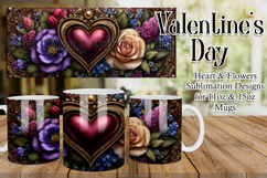 Valentine's Day Heart Mug, Sublimation Valentine Wrap, d17 Product Image 1