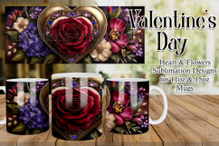 Valentine's Day Heart Mug, Sublimation Valentine Wrap, d2 Product Image 1