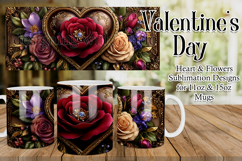 Valentine's Day Heart Mug, Sublimation Valentine Wrap, d21 Product Image 1
