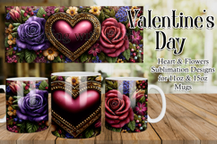 Valentine's Day Heart Mug, Sublimation Valentine Wrap, d24 Product Image 1