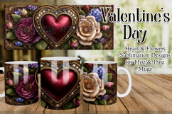 Valentine's Day Heart Mug, Sublimation Valentine Wrap, d9 Product Image 1