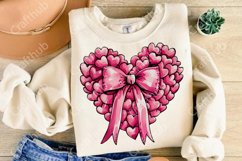 Valentine&#039;s day Heart Coquette bow Png, Retro Valentine PNG Product Image 3