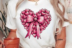 Valentine&#039;s day Heart Coquette bow Png, Retro Valentine PNG Product Image 2
