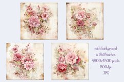 Valentine&#039;s Day, Vintage Floral Junk Journal Backgrounds, 10 Product Image 2
