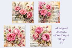 Valentine&#039;s Day, Vintage Floral Junk Journal Backgrounds, 11 Product Image 2