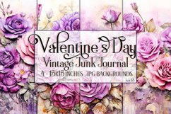 Valentine&#039;s Day, Vintage Floral Junk Journal Backgrounds, 13 Product Image 1