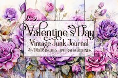 Valentine&#039;s Day, Vintage Floral Junk Journal Backgrounds, 17 Product Image 1