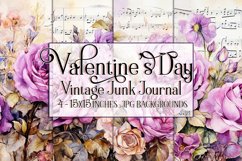 Valentine&#039;s Day, Vintage Floral Junk Journal Backgrounds, 21 Product Image 1