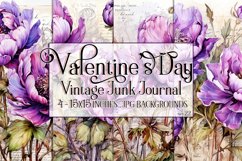 Valentine&#039;s Day, Vintage Floral Junk Journal Backgrounds, 22 Product Image 1