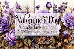 Valentine&#039;s Day, Vintage Floral Junk Journal Backgrounds, 23 Product Image 1