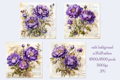 Valentine&#039;s Day, Vintage Floral Junk Journal Backgrounds, 24 Product Image 2