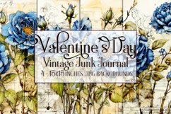 Valentine&#039;s Day, Vintage Floral Junk Journal Backgrounds, 25 Product Image 1