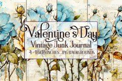 Valentine&#039;s Day, Vintage Floral Junk Journal Backgrounds, 27 Product Image 1