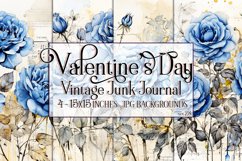 Valentine&#039;s Day, Vintage Floral Junk Journal Backgrounds, 28 Product Image 1