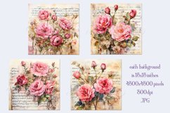 Valentine&#039;s Day, Vintage Floral Junk Journal Backgrounds, s3 Product Image 2