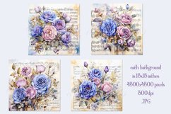 Valentine&#039;s Day, Vintage Floral Junk Journal Backgrounds, 30 Product Image 2