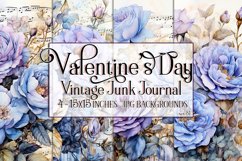 Valentine&#039;s Day, Vintage Floral Junk Journal Backgrounds, 31 Product Image 1