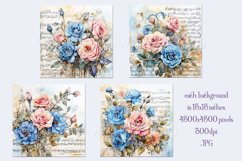 Valentine&#039;s Day, Vintage Floral Junk Journal Backgrounds, 36 Product Image 2