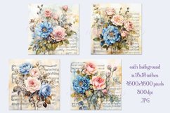Valentine&#039;s Day, Vintage Floral Junk Journal Backgrounds, 37 Product Image 2