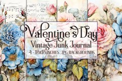 Valentine&#039;s Day, Vintage Floral Junk Journal Backgrounds, 38 Product Image 1