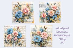 Valentine&#039;s Day, Vintage Floral Junk Journal Backgrounds, 40 Product Image 2