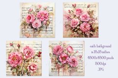 Valentine&#039;s Day, Vintage Floral Junk Journal Backgrounds, s6 Product Image 2